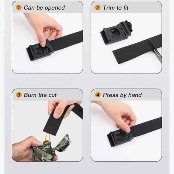 JUKMO STRETCH TACTICAL BELT /MEN-MILITARY WORK RIGGER HIKING 1.5'' ELASTIC NYLON - Picture 4 of 13